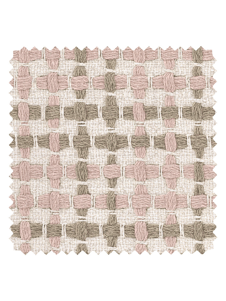 'Helen' Linen Fabric by Nathan Turner - Pink Brown