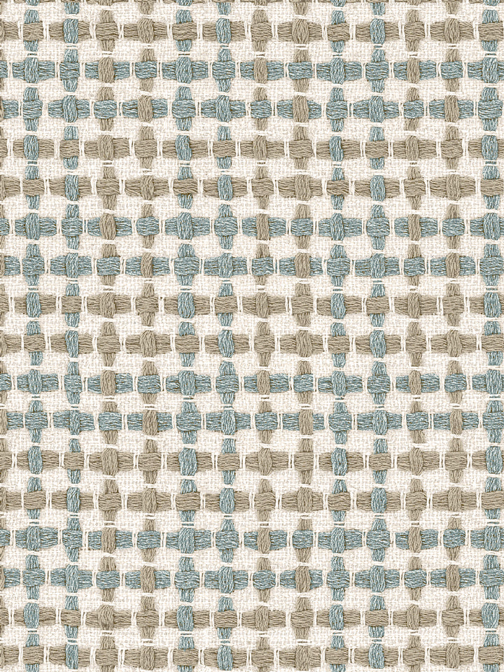 'Helen' Linen Fabric by Nathan Turner - Seafoam Tan
