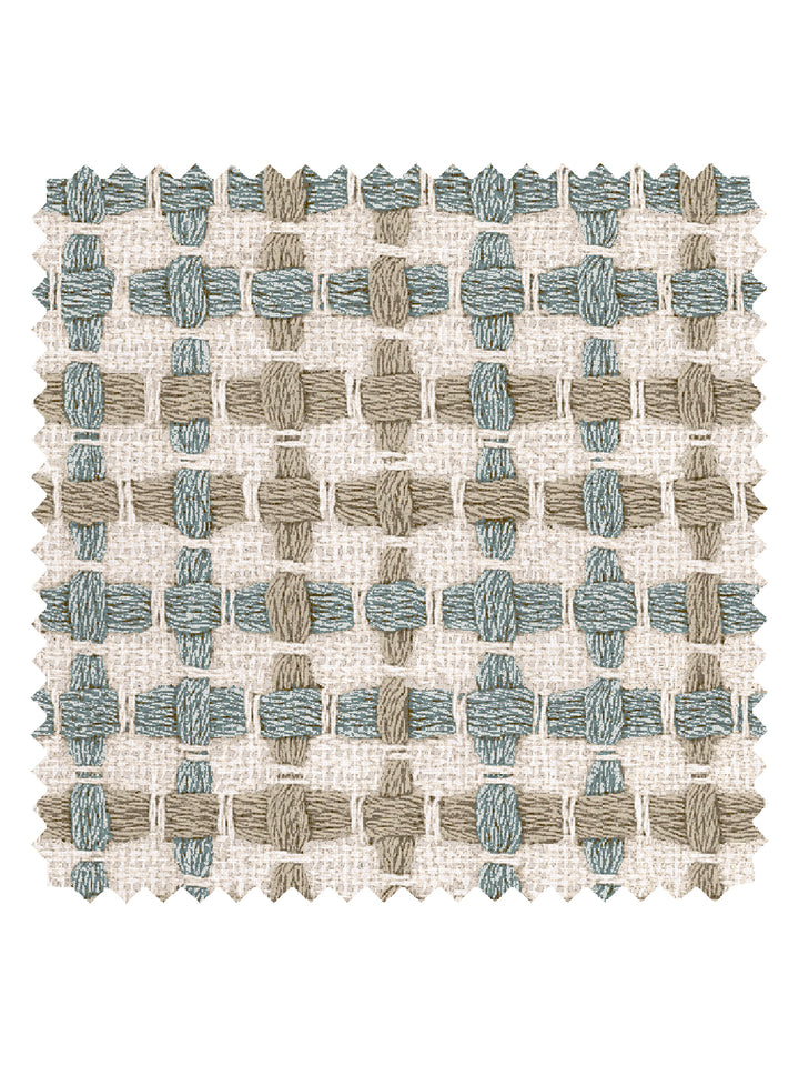 'Helen' Linen Fabric by Nathan Turner - Seafoam Tan