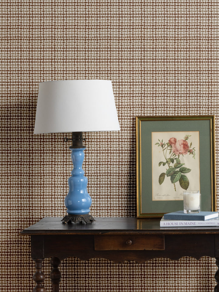 'Helen' Wallpaper by Nathan Turner - Brown on Brown