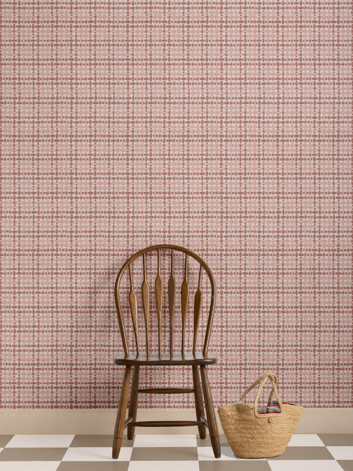 'Helen' Wallpaper by Nathan Turner - Pink on Pink