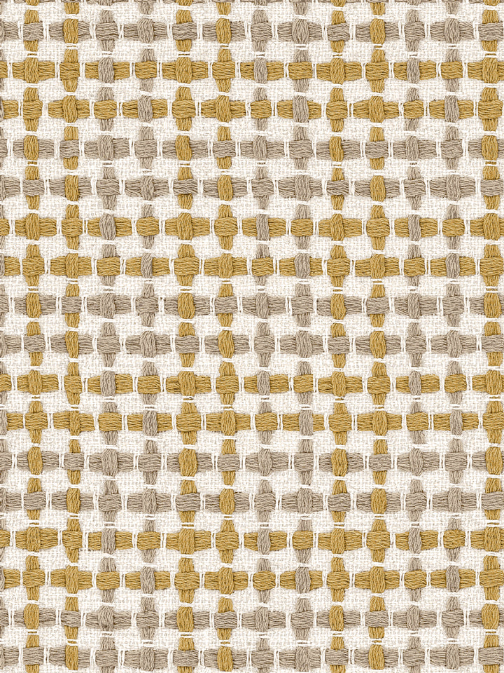 'Helen' Linen Fabric by Nathan Turner - Yellow Brown
