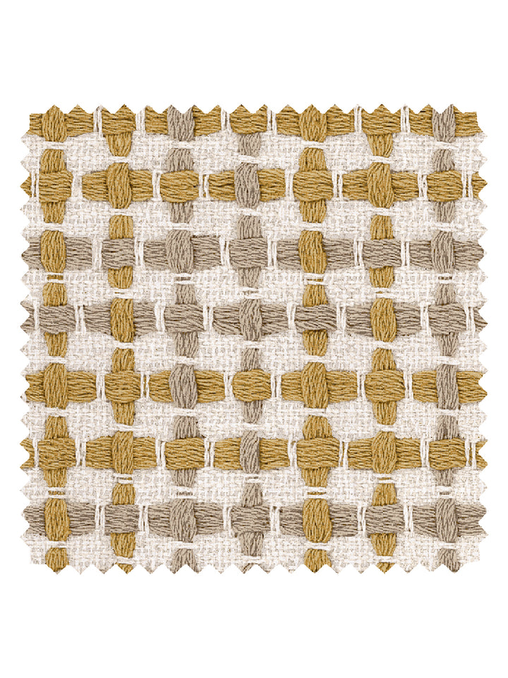 'Helen' Linen Fabric by Nathan Turner - Yellow Brown
