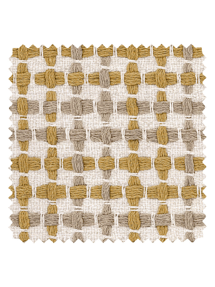 'Helen' Linen Fabric by Nathan Turner - Yellow Brown