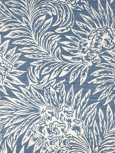 'Herald' Linen Fabric by Nathan Turner - Darker Blue