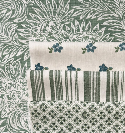 'Herald' Linen Fabric by Nathan Turner - Green