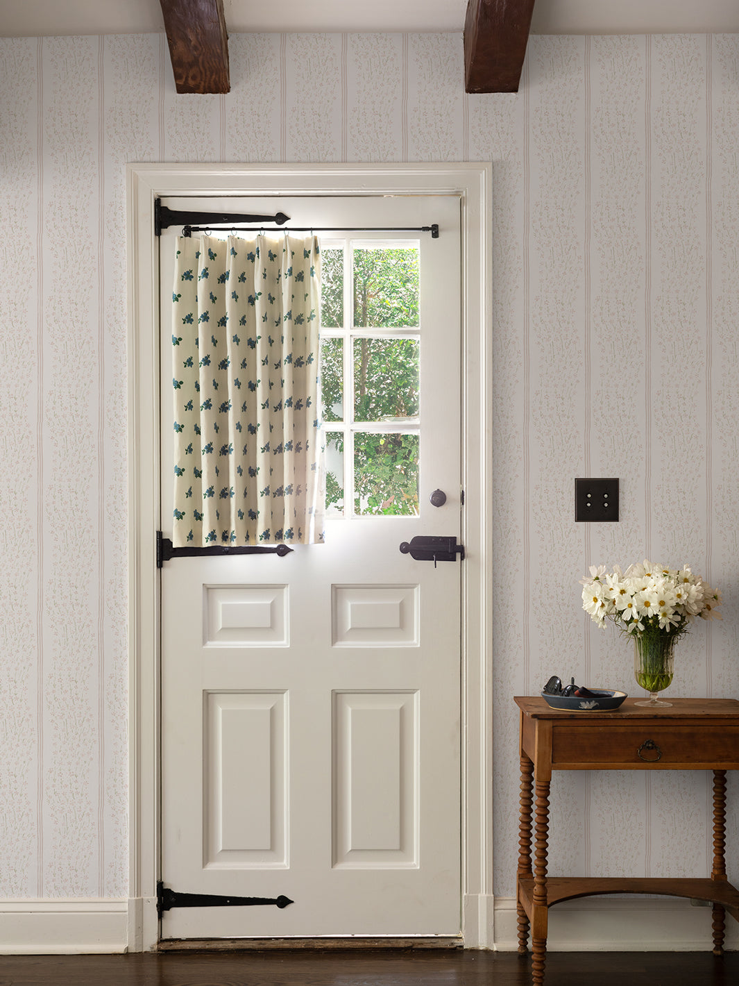 hillhouse floral ditsy wave wallpaper by nathan turner pink green