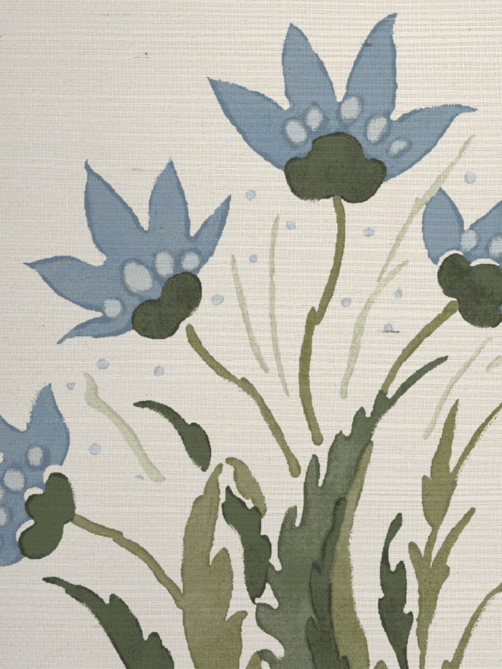 hillhouse block print large grasscloth wallpaper by nathan turner blue green