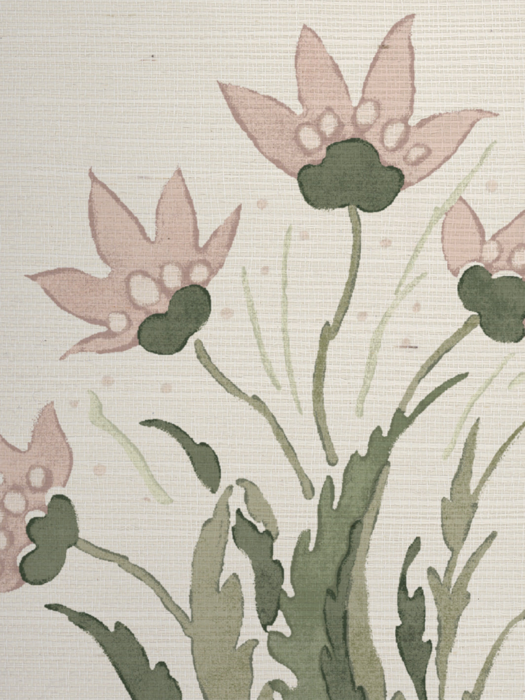 hillhouse block print large grasscloth wallpaper by nathan turner pink green