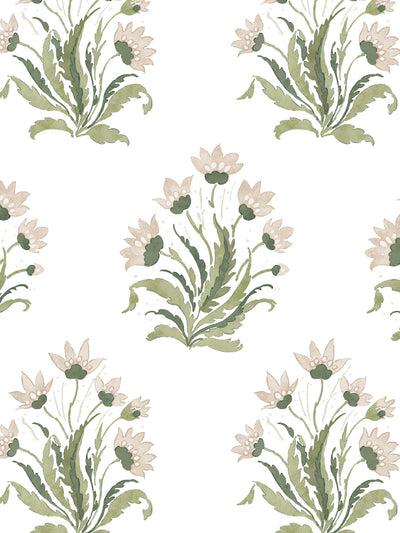 'Hillhouse Block Print Large' Wallpaper by Nathan Turner - Neutral Green