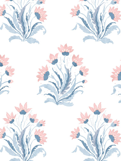 'Hillhouse Block Print Large' Wallpaper by Nathan Turner - Pink Blue