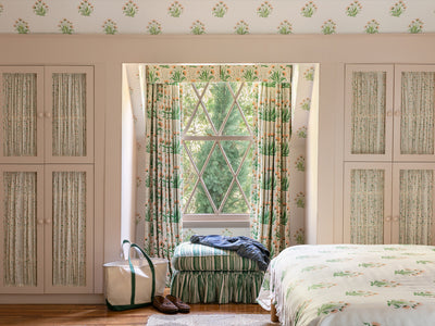 hillhouse block print small linen fabric by nathan turner blue green