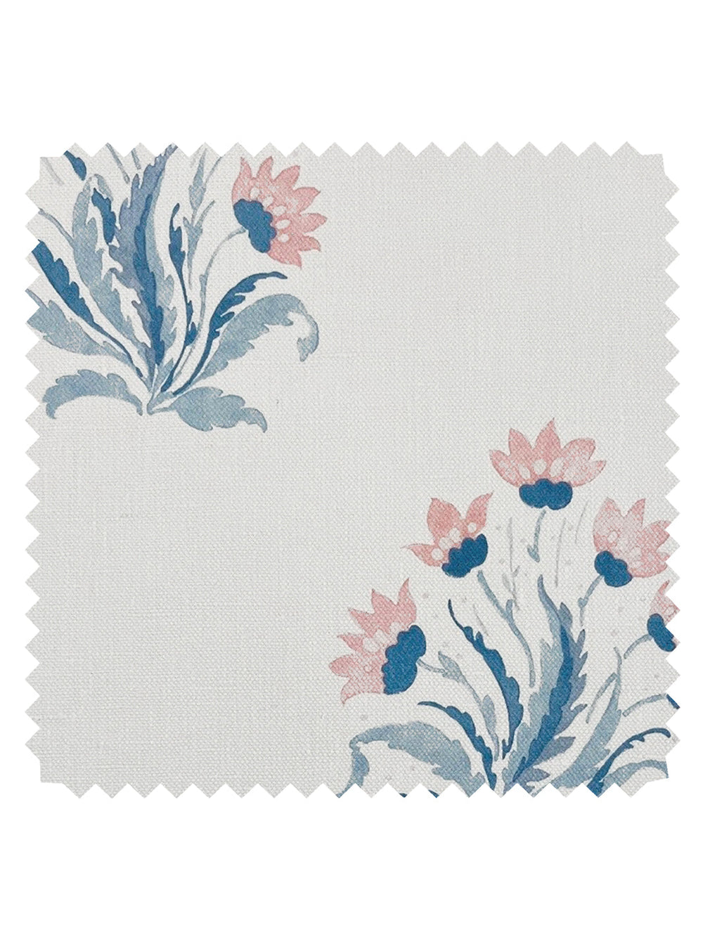 hillhouse block print small linen fabric by nathan turner pink blue