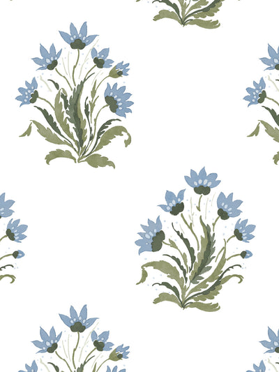 'Hillhouse Block Print Small' Wallpaper by Nathan Turner - Blue Green