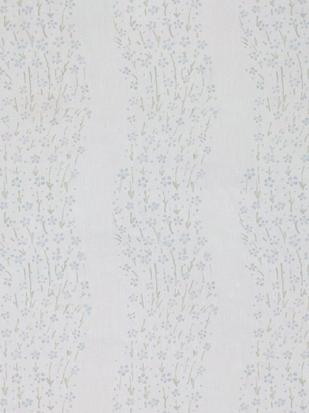 'Hillhouse Floral Ditsy Wave' Linen Fabric by Nathan Turner - Blue Green