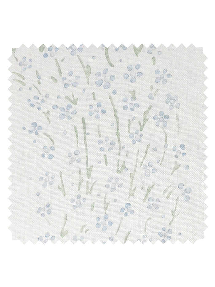 Hillhouse Floral Ditsy Wave' Linen Fabric by Nathan Turner - Blue Green