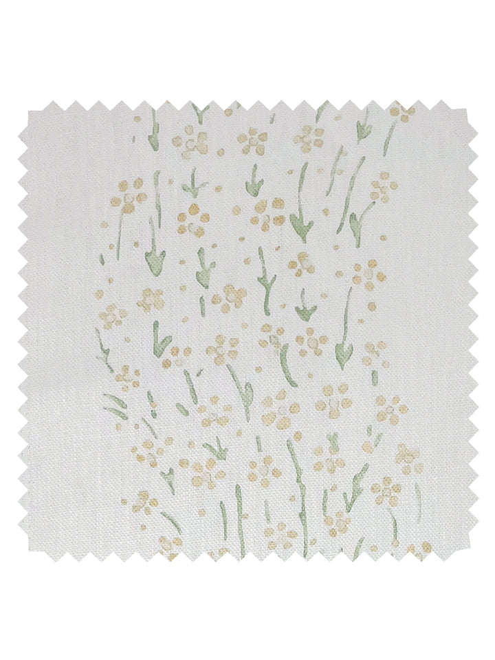 hillhouse floral disty wave linen fabric by nathan turner gold green