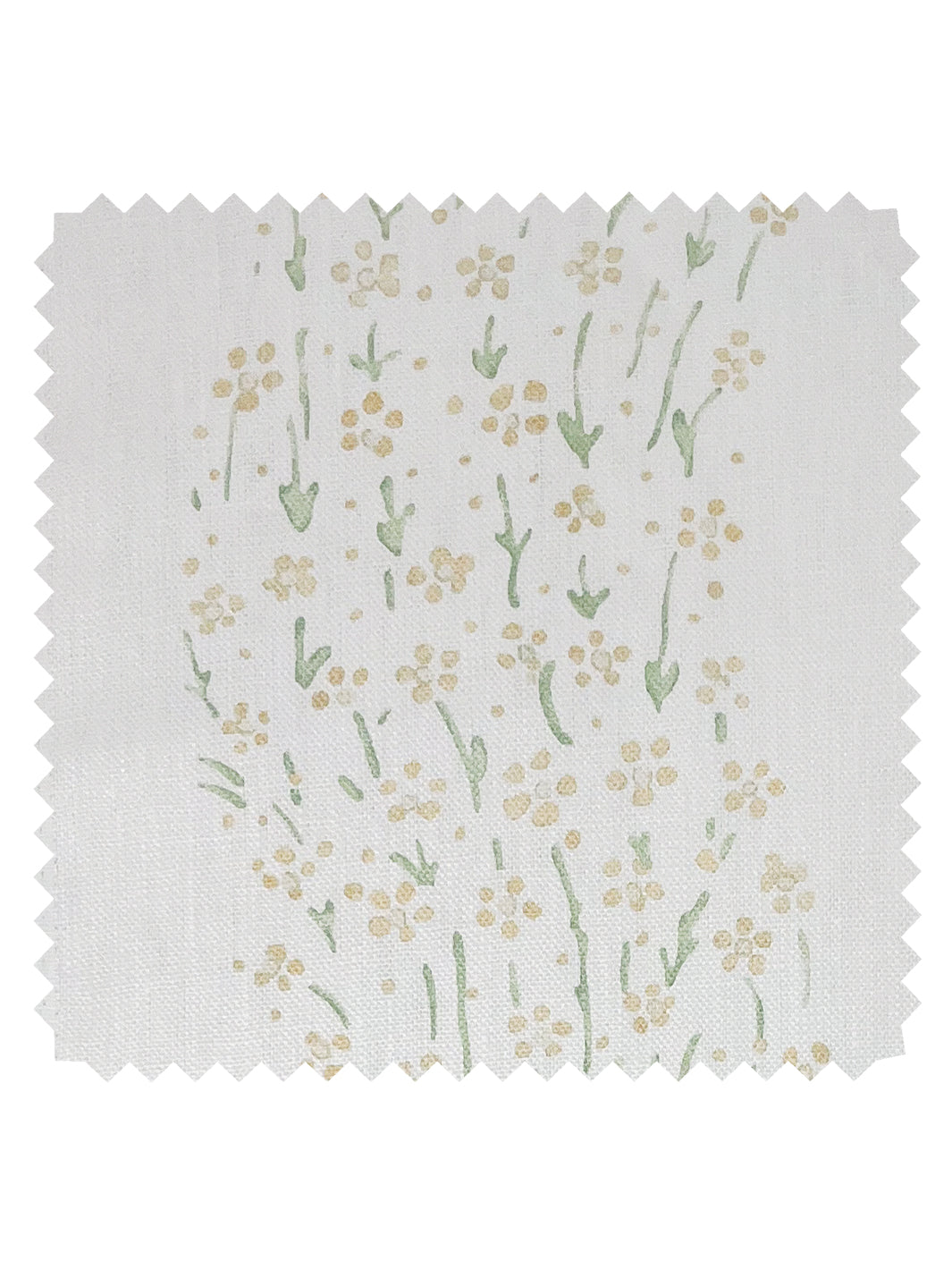 'Hillhouse Floral Ditsy Wave' Linen Fabric by Nathan Turner - Gold Green