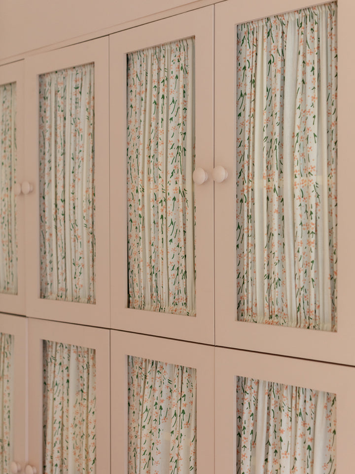 hillhouse floral disty wave linen fabric by nathan turner pink blue