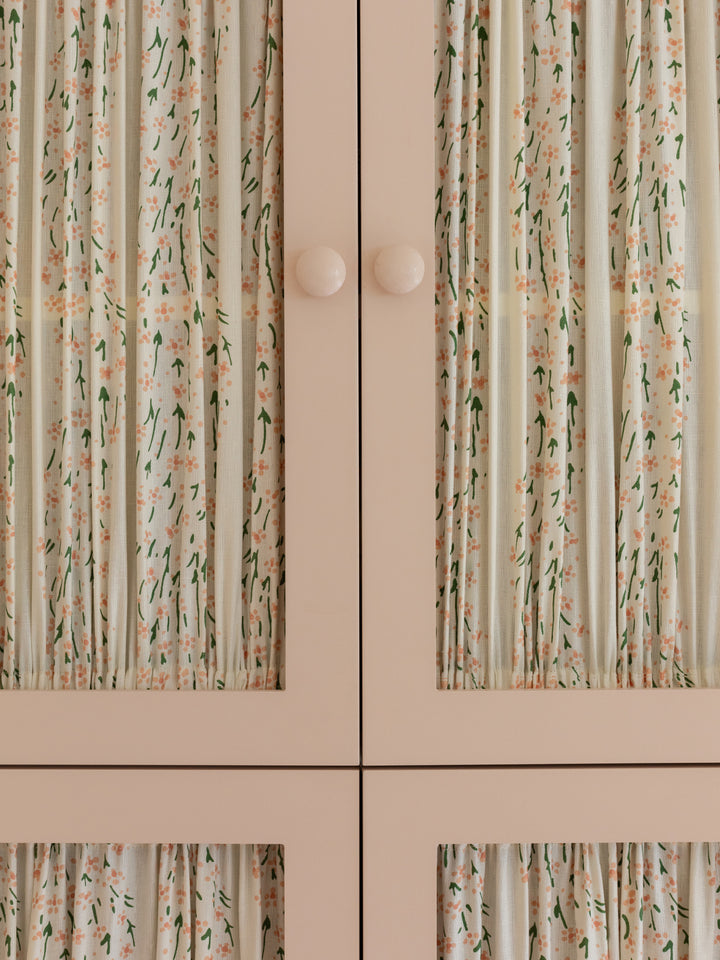 hillhouse floral disty wave linen fabric by nathan turner pink green
