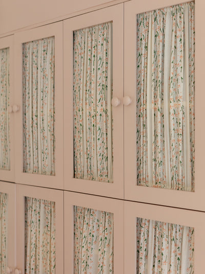 hillhouse floral disty wave linen fabric by nathan turner pink blue