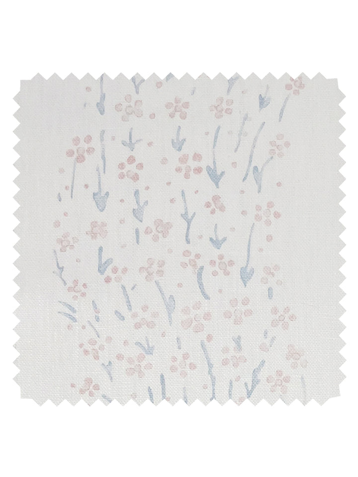 hillhouse floral disty wave linen fabric by nathan turner pink blue