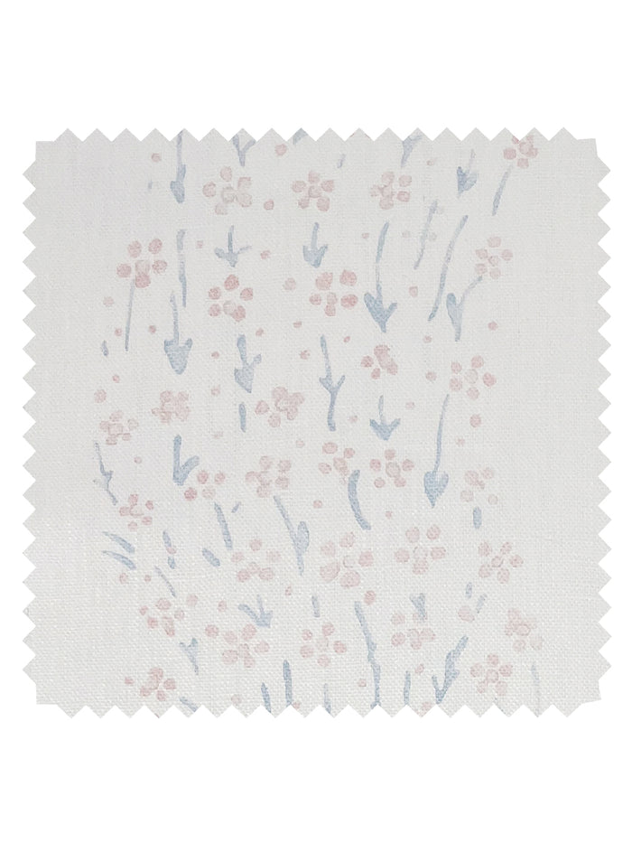Hillhouse Floral Ditsy Wave' Linen Fabric by Nathan Turner - Pink Blue