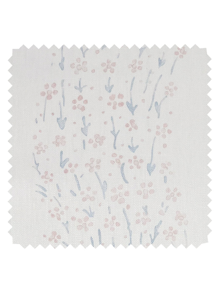 hillhouse floral disty wave linen fabric by nathan turner pink blue