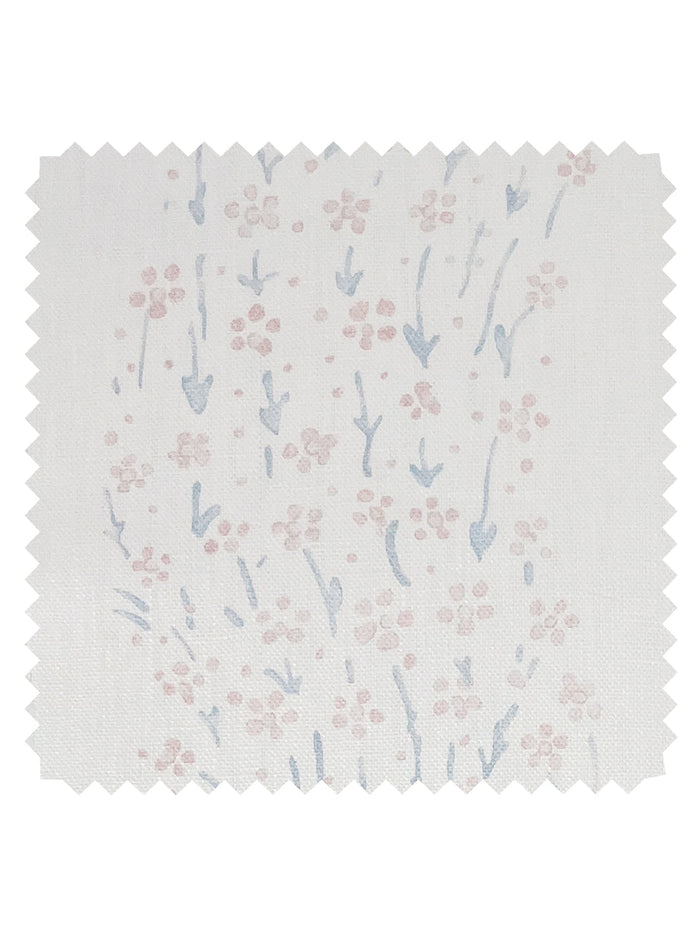 'Hillhouse Floral Ditsy Wave' Linen Fabric by Nathan Turner - Pink Blue