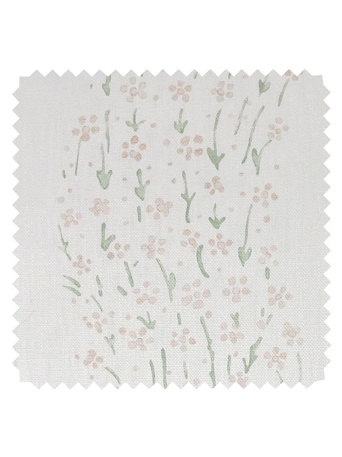 Hillhouse Floral Ditsy Wave' Linen Fabric by Nathan Turner - Pink Green