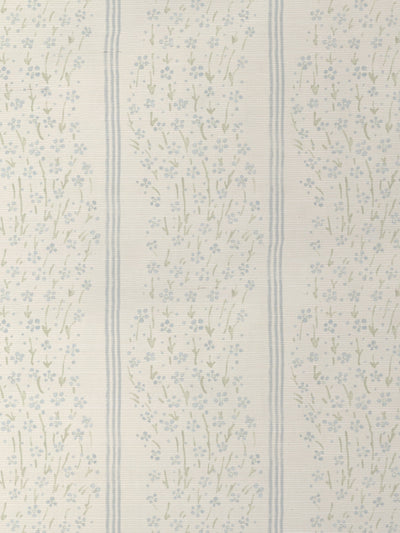 'Hillhouse Floral Ditsy Wave Stripe' Grasscloth Wallpaper by Nathan Turner - Blue Green