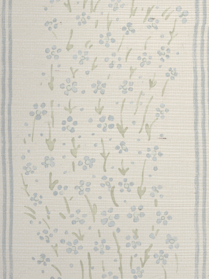 hillhouse floral disty wave grasscloth wallpaper by nathan turner blue green