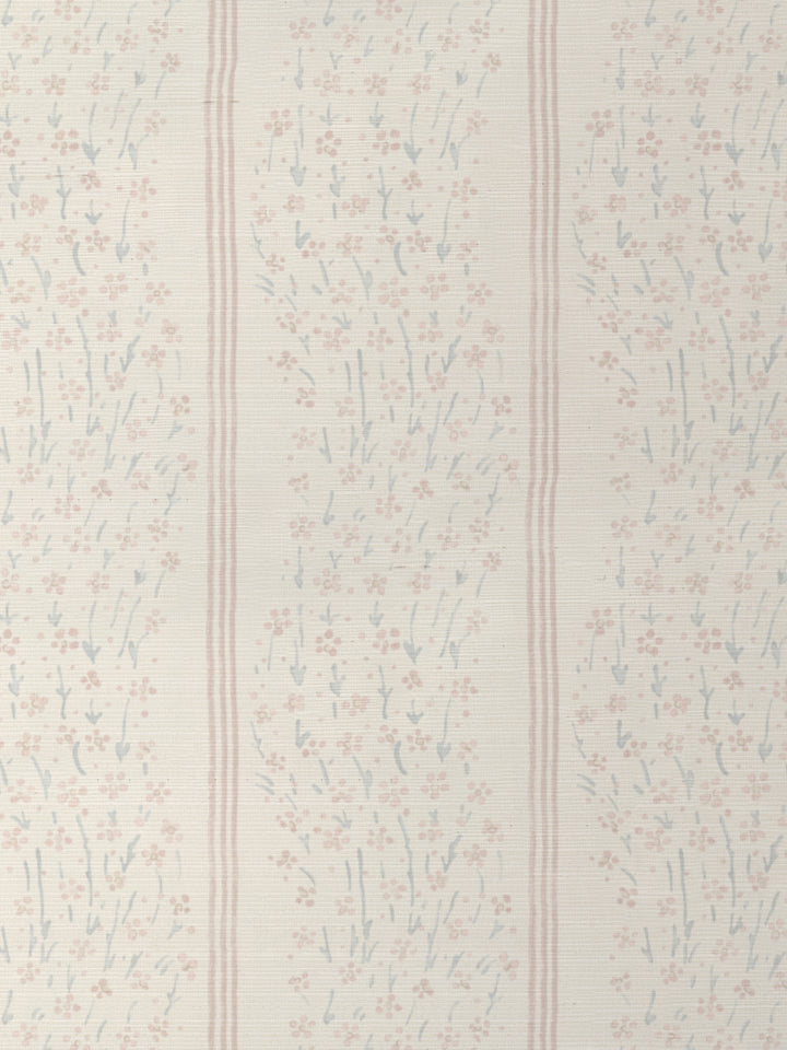 hillhouse floral disty wave grasscloth wallpaper by nathan turner blue pink
