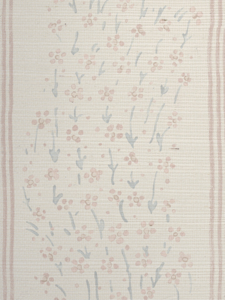 hillhouse floral disty wave grasscloth wallpaper by nathan turner blue pink