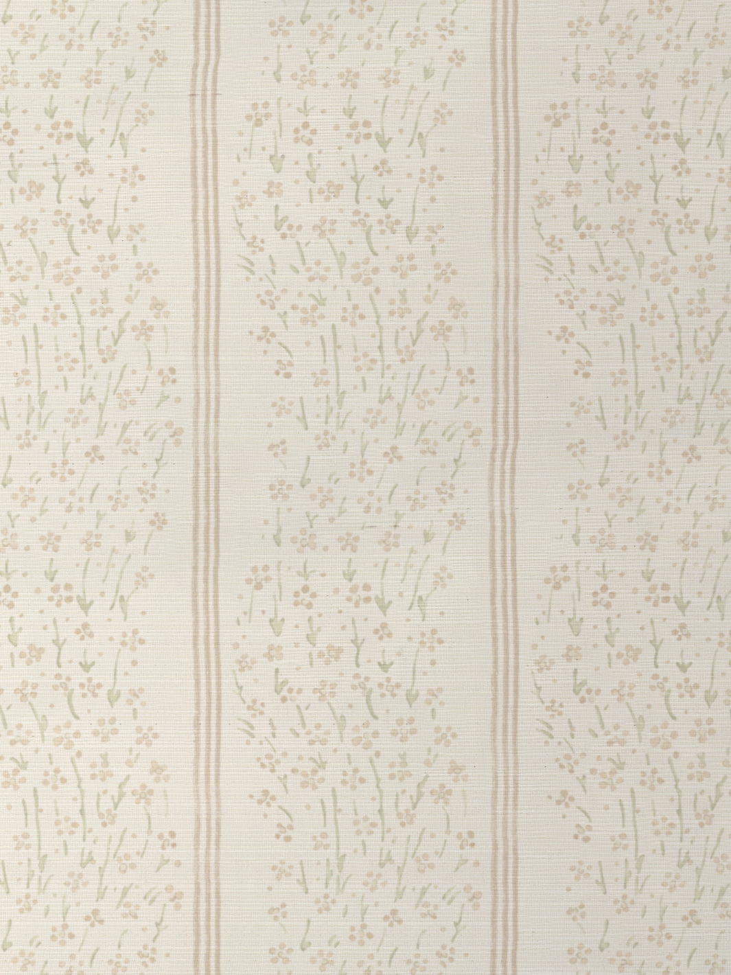 'Hillhouse Floral Ditsy Wave Stripe' Grasscloth Wallpaper by Nathan Turner - Gold Green