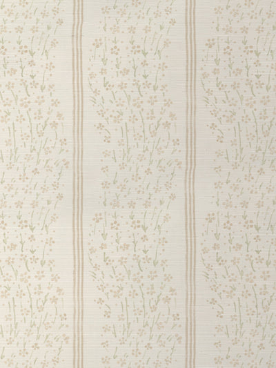 'Hillhouse Floral Ditsy Wave Stripe' Grasscloth Wallpaper by Nathan Turner - Gold Green