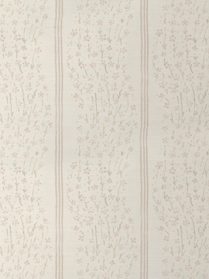 hillhouse floral disty wave grasscloth wallpaper by nathan turner pink green