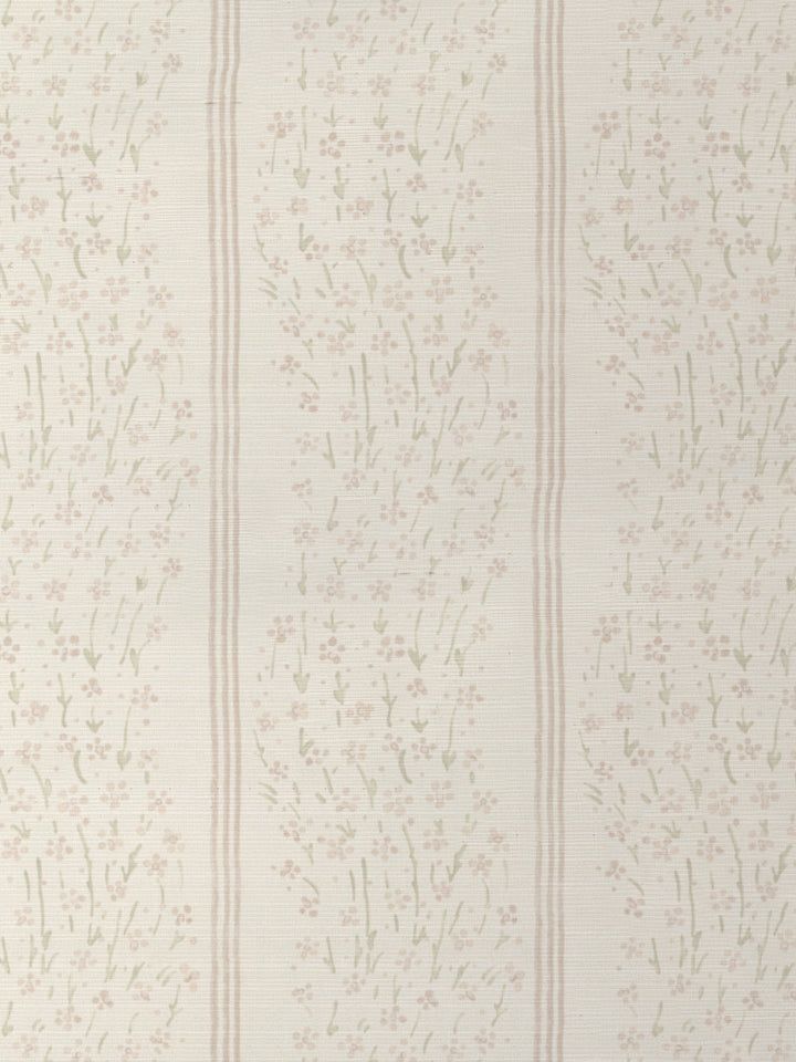 hillhouse floral disty wave grasscloth wallpaper by nathan turner pink green