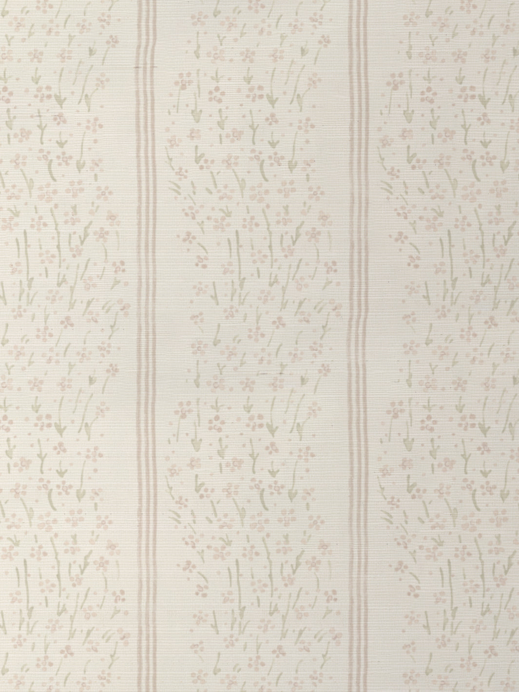 'Hillhouse Floral Ditsy Wave Stripe' Grasscloth Wallpaper by Nathan Turner - Pink Green