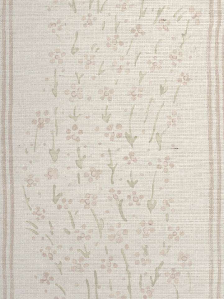 hillhouse floral disty wave grasscloth wallpaper by nathan turner pink green