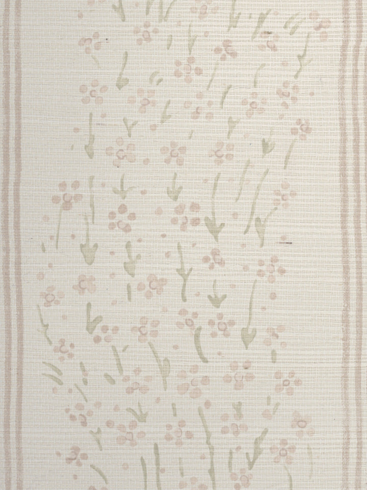 hillhouse floral disty wave grasscloth wallpaper by nathan turner pink green