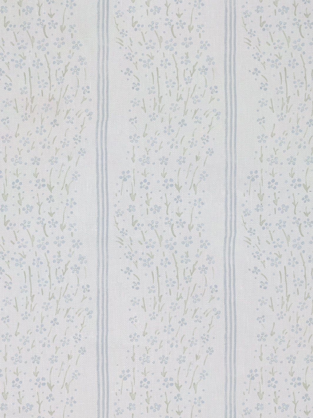hillhouse floral disty wave stripe linen fabric by nathan turner blue green