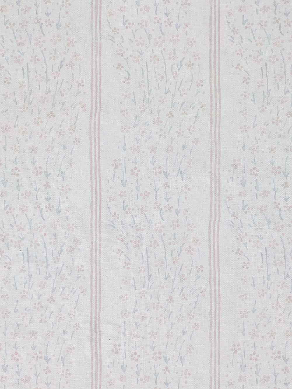 hillhouse floral disty wave stripe linen fabric by nathan turner blue pink