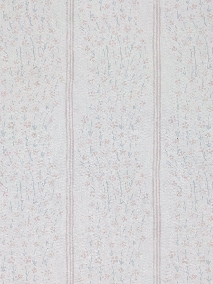hillhouse floral disty wave stripe linen fabric by nathan turner blue pink
