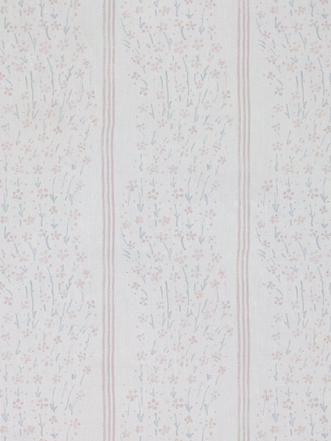 hillhouse floral disty wave stripe linen fabric by nathan turner blue pink