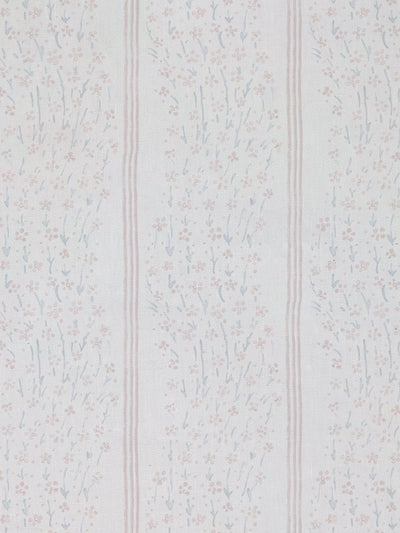 hillhouse floral disty wave stripe linen fabric by nathan turner blue pink