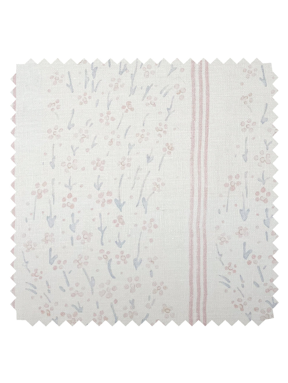 hillhouse floral disty wave stripe linen fabric by nathan turner blue pink