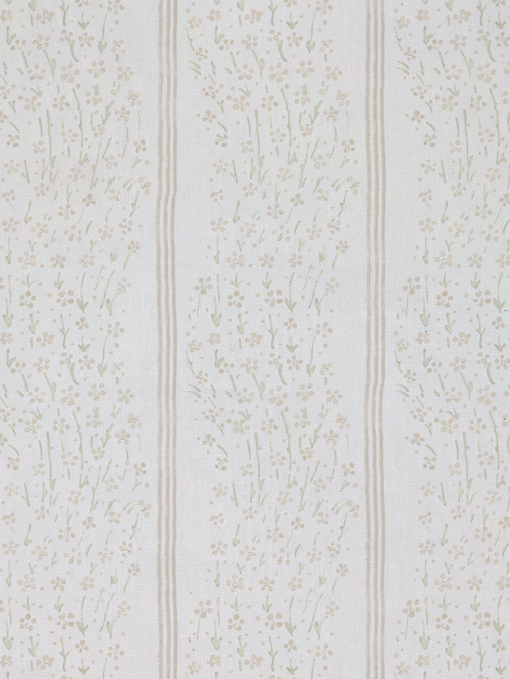 hillhouse floral disty wave stripe linen fabric by nathan turner gold green