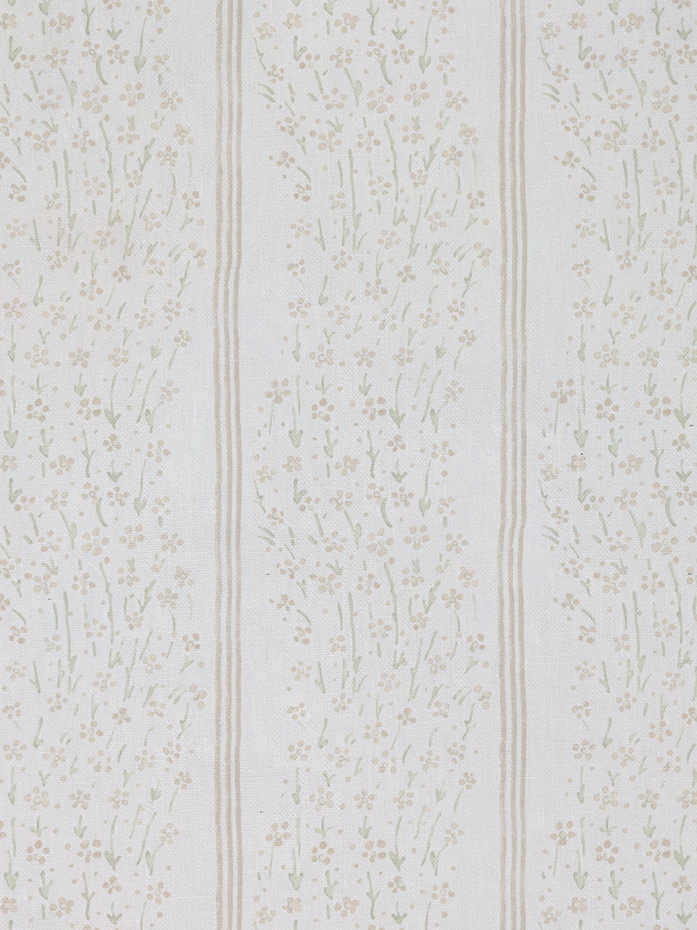 hillhouse floral disty wave stripe linen fabric by nathan turner gold green