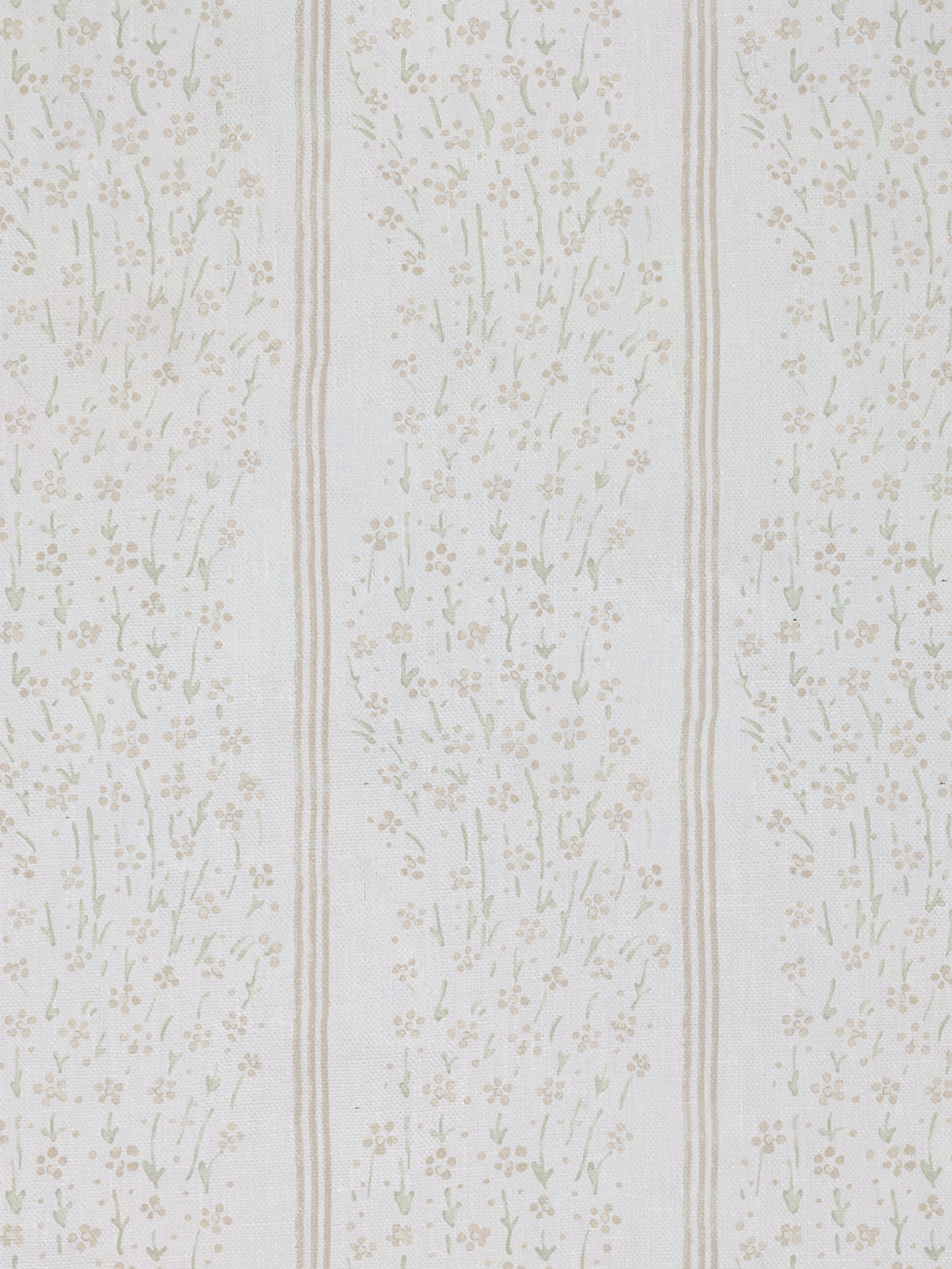 hillhouse floral disty wave stripe linen fabric by nathan turner gold green